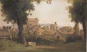 Jean Baptiste Camille  Corot Vue des Jardins Farnese a Rome (mk11) Sweden oil painting reproduction